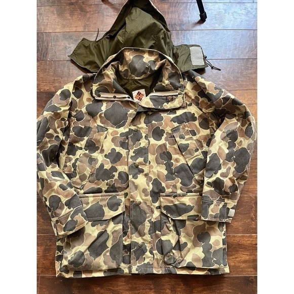 Vintage Columbia Gortex Made In USA Camo Full Zip Hooded Jacket READ BELOW - Picture 1 of 12